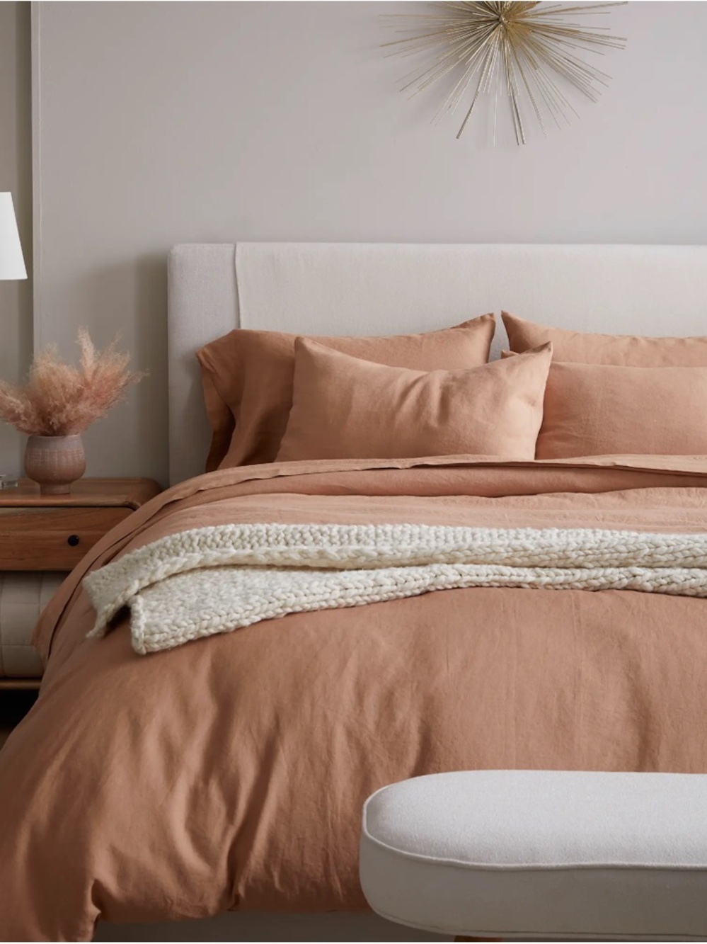 New Quince European Linen Duvet Cover Set King/Cal King - Desert Sunset $214 - Picture 3 of 11